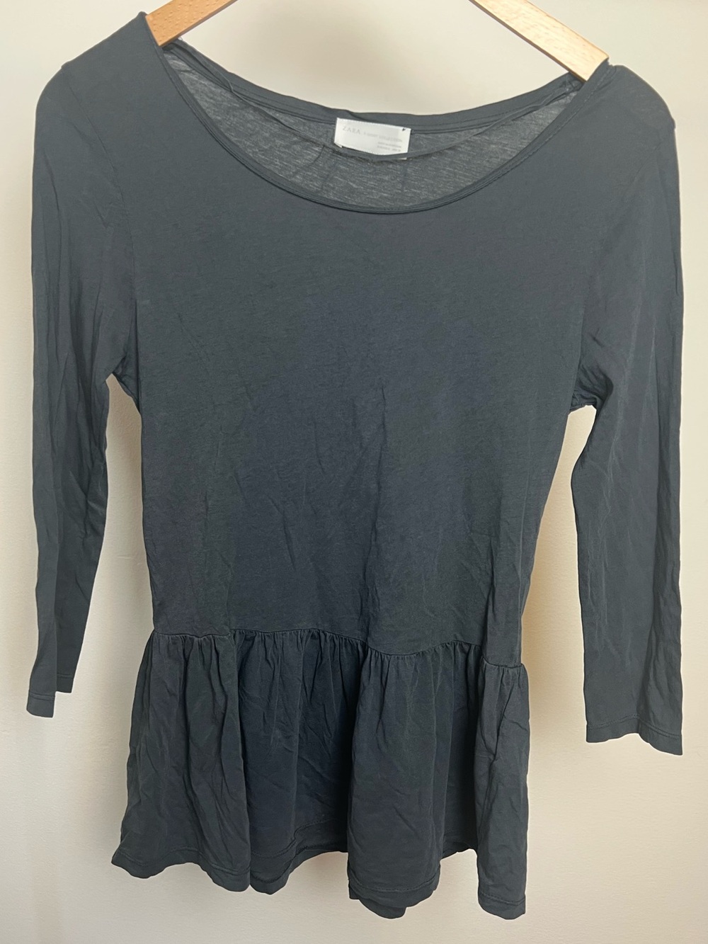 Zara Dark Gray Peplum Top